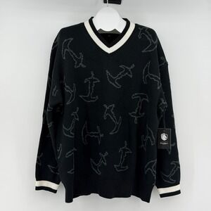 NEW Team Liquid x Deathnote Kira Knit Sweater Sz XL Black Collab V-Neck Pullover